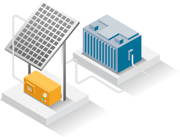 Armazenamento de energia do painel solar  Ilustração