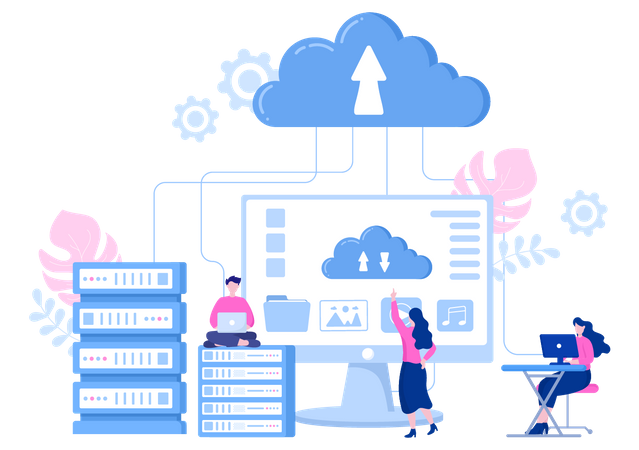 Armazenamento de upload de dados  Ilustração