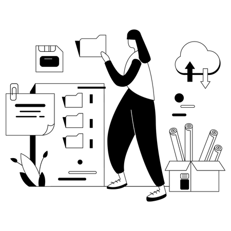 Armazenamento em nuvem de dados empresariais  Ilustração