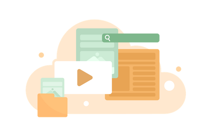 Armazenamento em nuvem empresarial  Ilustração