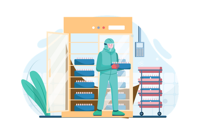 Armazenamento refrigerado para vacinação  Illustration