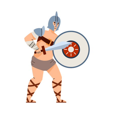 Armed gladiator  Illustration