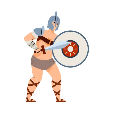 Armed gladiator  Illustration