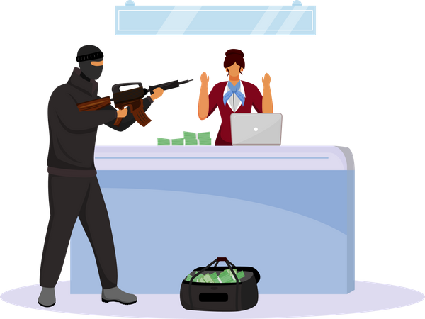 Armed robbery Illustration