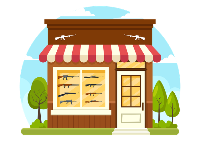 Tienda de armas  Ilustración