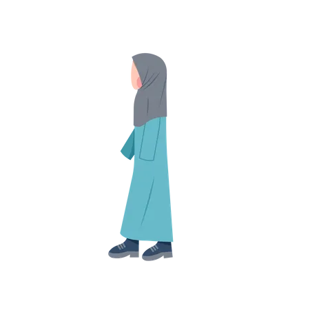 Armless Disabled Muslim Woman Illustration