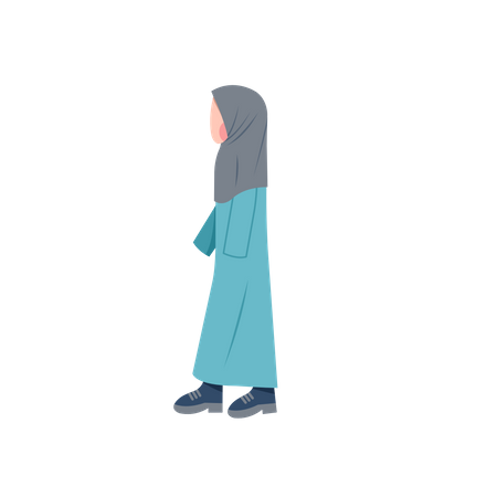 Armless Disabled Muslim Woman  Illustration