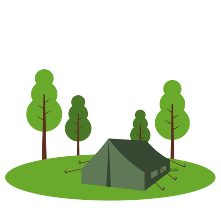Army Camping Tent  Illustration