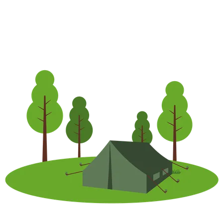 Army Camping Tent  Illustration