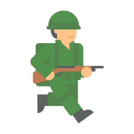 Army man going on war Illustration