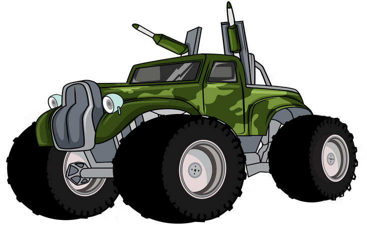 Army monster truck car  Illustration