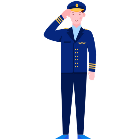 Army Officer Saluting  Illustration