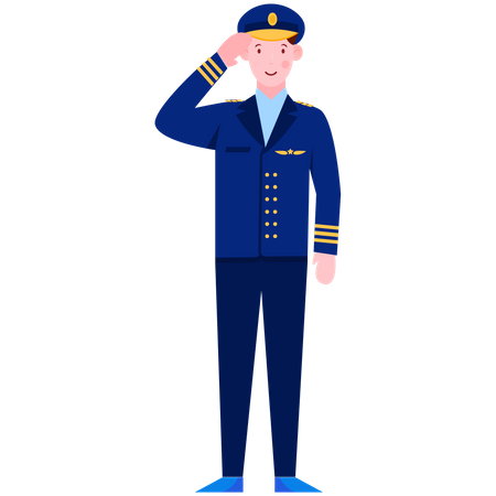 Army Officer Saluting  Illustration
