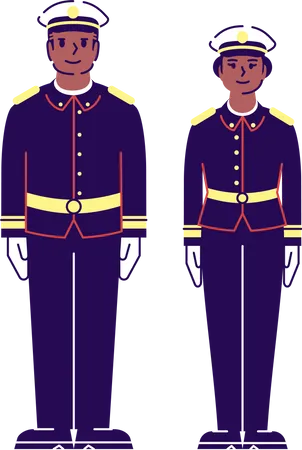 Army service workers Illustration