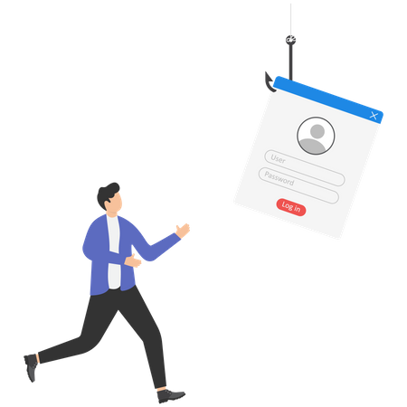Arnaque en ligne de piratage de données par phishing  Illustration
