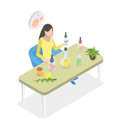 3 D Isometric Flat Vector Conceptual Illustration Of Aromatherapy And Relaxation Oils Natural Essence Extract Herbs Therapy Illustration