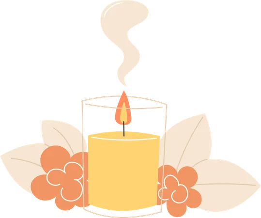 Cozy Scented Candles In Flat Style Illustration