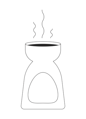 Aromatherapy oil burner with rising steam  Illustration