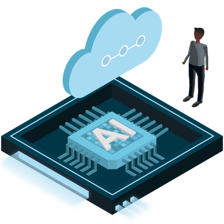 Arquitetura de chip AI  Ilustração