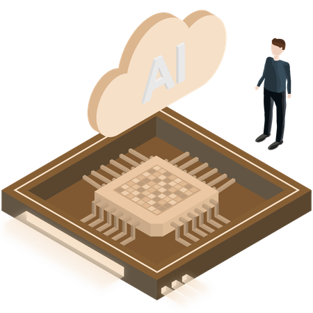 Arquitetura de chip AI  Ilustração