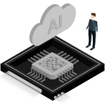 Arquitetura de chip AI  Ilustração