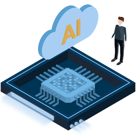 Arquitetura de chip AI  Ilustração