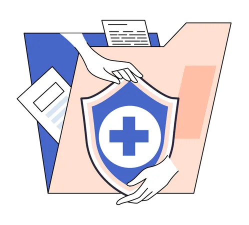 Arquivo de relatórios médicos on-line  Ilustração