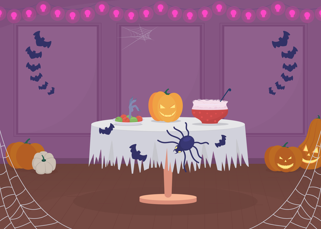 Arrangement de fête à domicile pour Halloween  Illustration