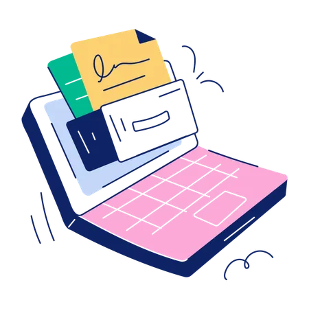 Arranging Laptop Files  Illustration