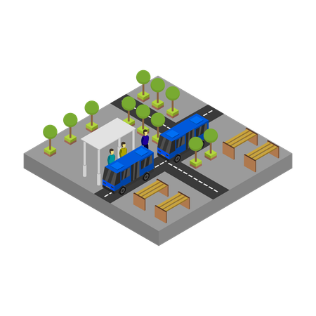 Arrêt de bus  Illustration