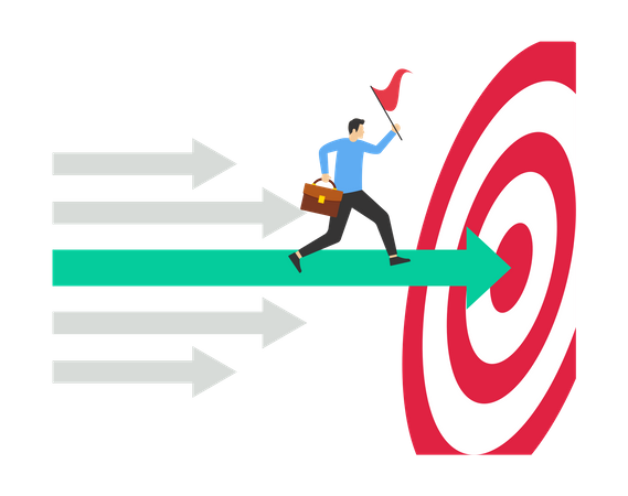 Arrow directed towards the goal  Illustration