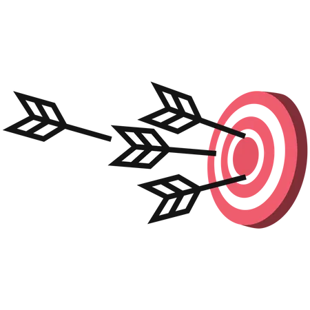 Arrow hitting target  Illustration