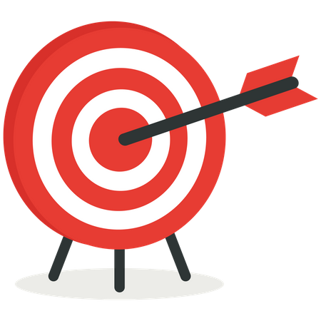 Arrow hitting target  Illustration