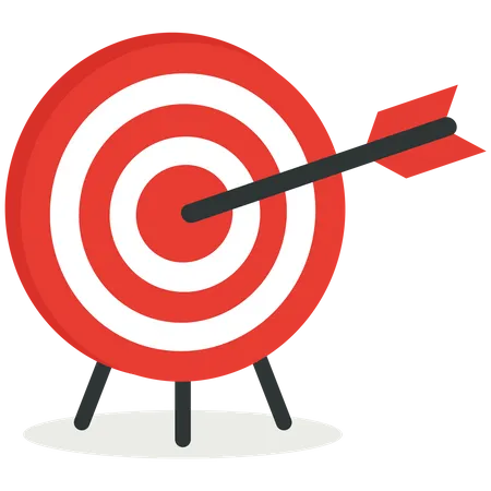 Arrow hitting target  Illustration