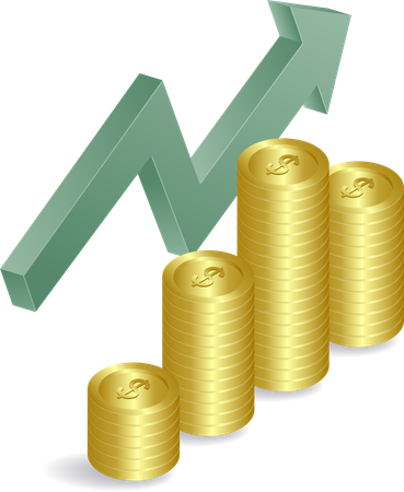 Arrow money growth symbol  Illustration