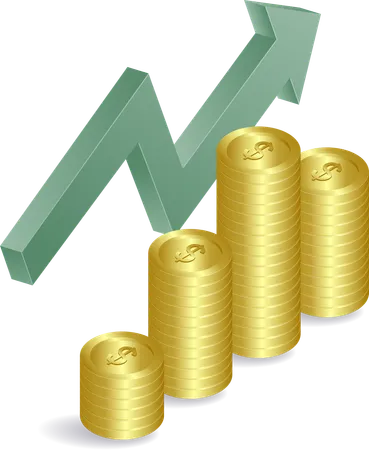 Arrow money growth symbol  Illustration