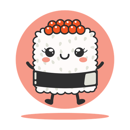 Arroz onigiri fofo  Ilustração