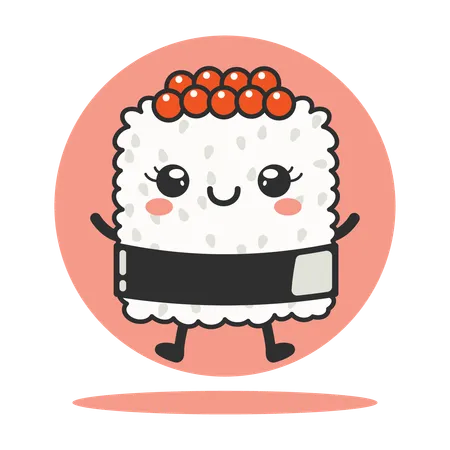 Arroz onigiri fofo  Ilustração