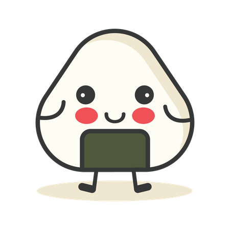 Arroz onigiri fofo  Ilustração