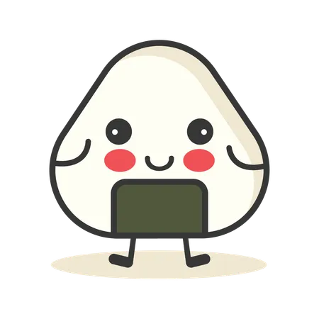 Arroz onigiri fofo  Ilustração