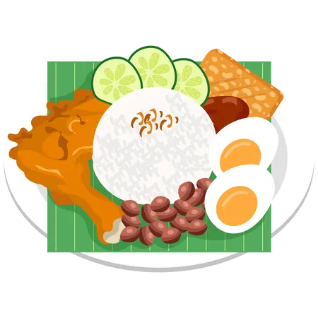 Arroz uduk  Ilustração