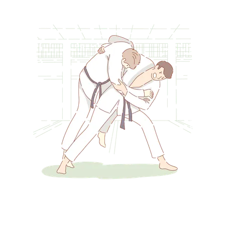 Artes marciais asiáticas tradicionais  Ilustração