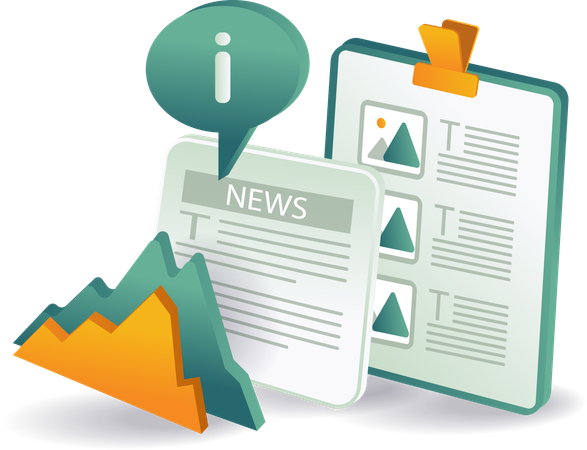 Articles de presse et documents dispersés sur la carte  Illustration