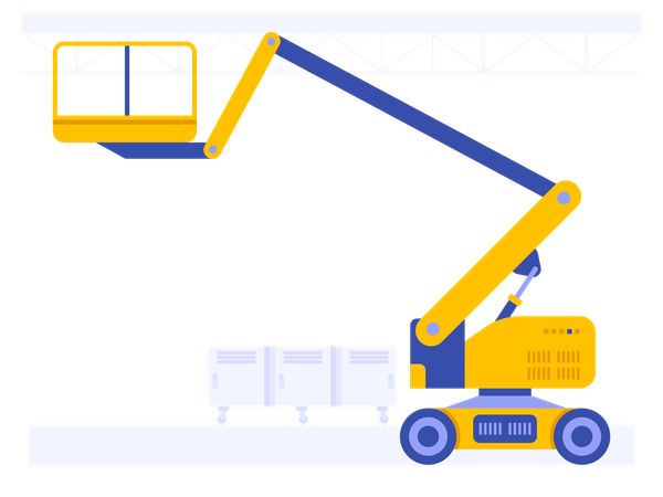 Articulating boom lift machine  Illustration