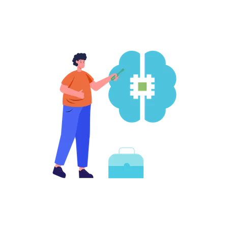 Artificial brain configuration  Illustration