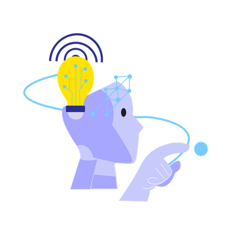 Artificial brain development  Illustration