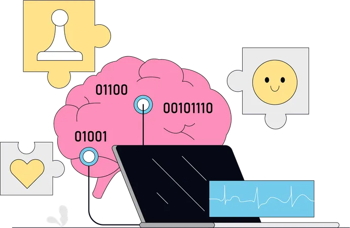 Artificial brain storming for ideas  Illustration