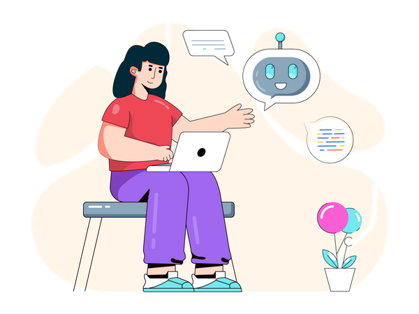 Artificial chat bot Illustration
