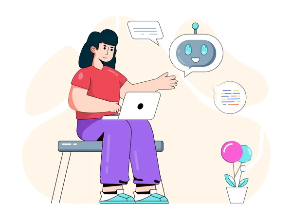Artificial chat bot  Illustration