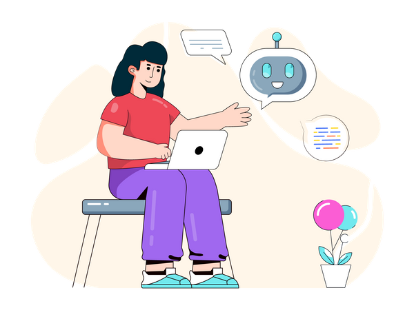 Artificial chat bot  Illustration